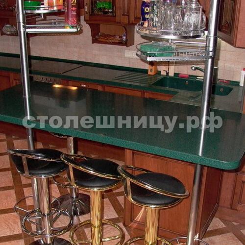 Зелёная столешница для кухни из искусственного камня (акрил) #007