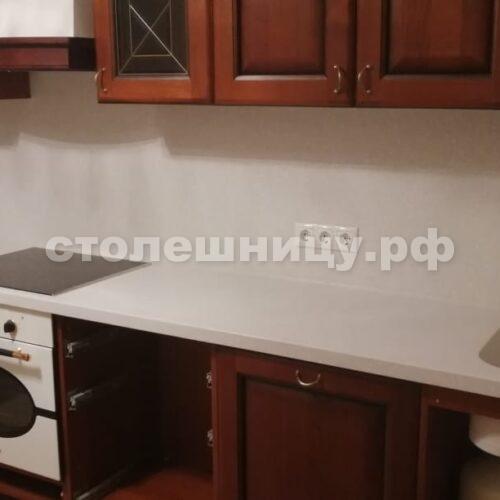 Белая столешница для кухни из искусственного камня (акрил) #033