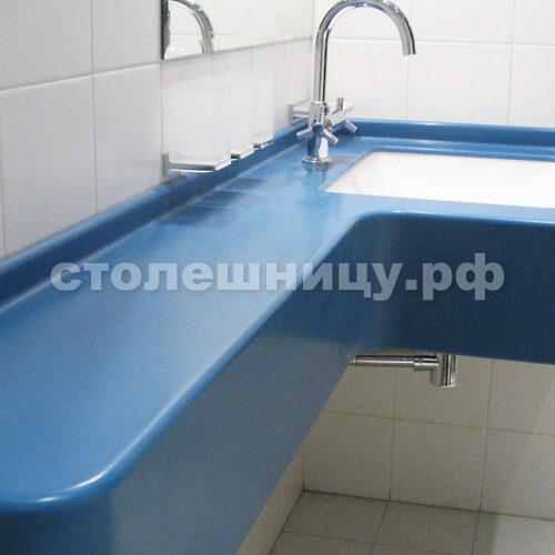 Синяя столешница для ванной из искусственного камня (акрил) #007